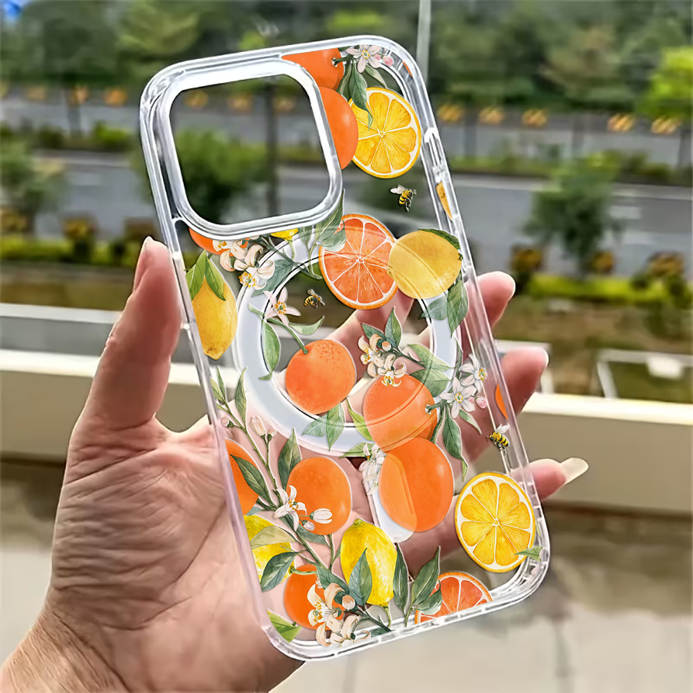 Magnetic Phone Case - เคสโทรศัพท์ลายเลมอนฤดูร้อนสำหรับ iPhone 17 16 15 14