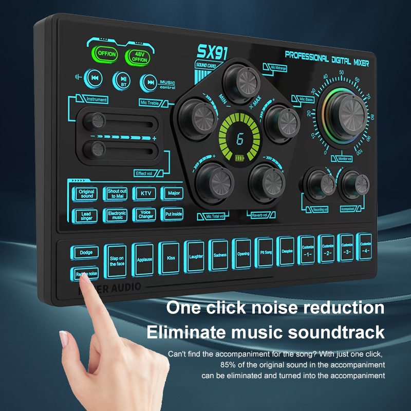 SX91 48V Audio Mixer พร้อม Voi - Gaming Controller Phone บทวิจารณ์และราคา